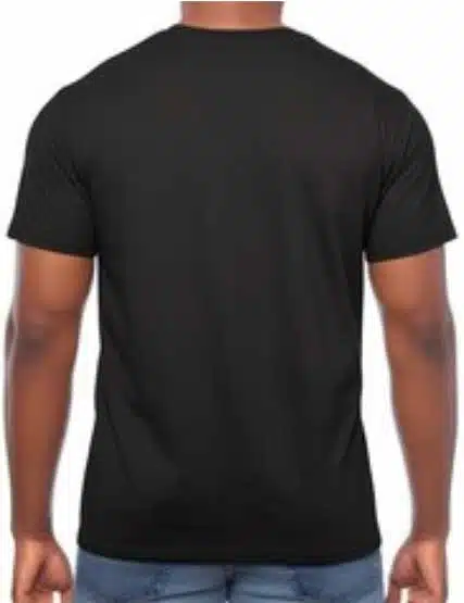 Picture of a black tshirt taken from the back for AUSTEES, Australia's funniest tshirts